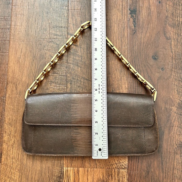 COLE HAAN bronze metallic leather baguette bag / clutch, NWOT - Picture 10 of 16